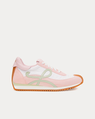 Loewe Flow Runner Nylon & Suede Bonbon / White Low Top Sneakers