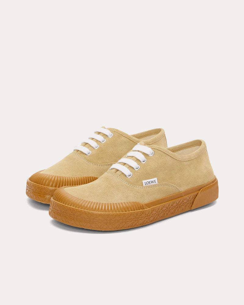 Loewe x Paula's Ibiza Terra Vulca Suede Gold Low Top Sneakers - 2