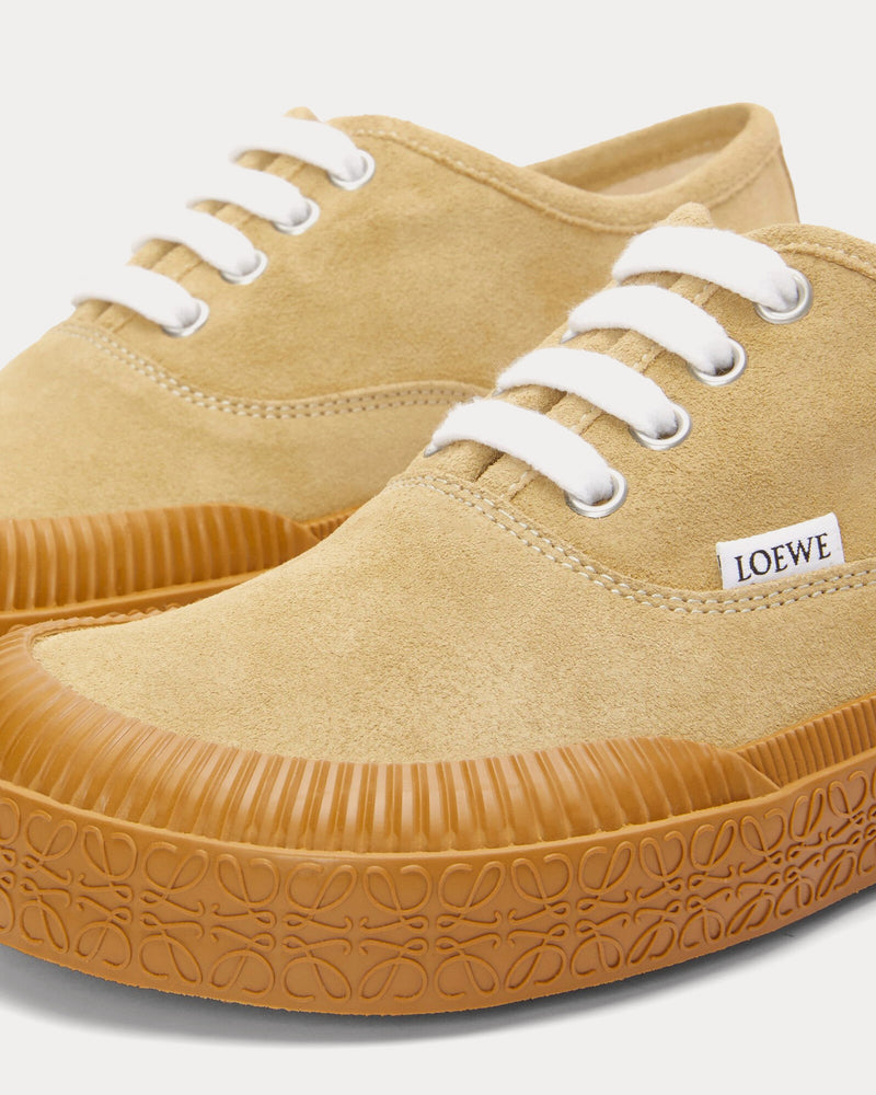 Loewe x Paula's Ibiza Terra Vulca Suede Gold Low Top Sneakers - 3