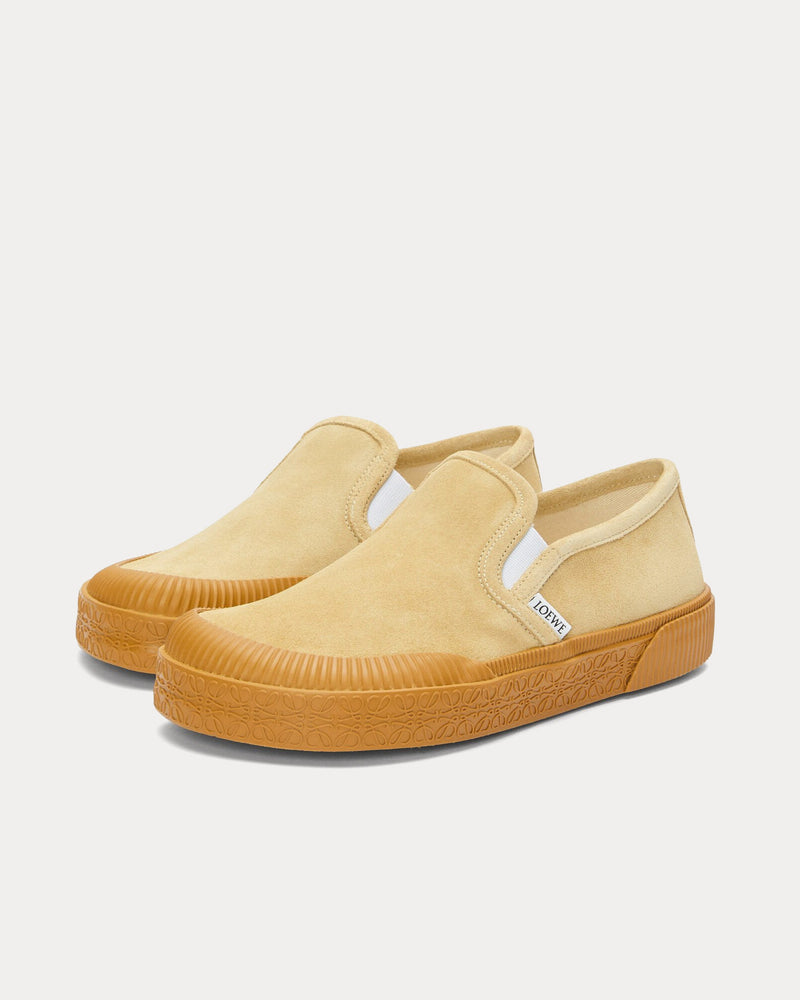 Loewe x Paula's Ibiza Terra Vulca Suede Gold Slip On Sneakers - 2