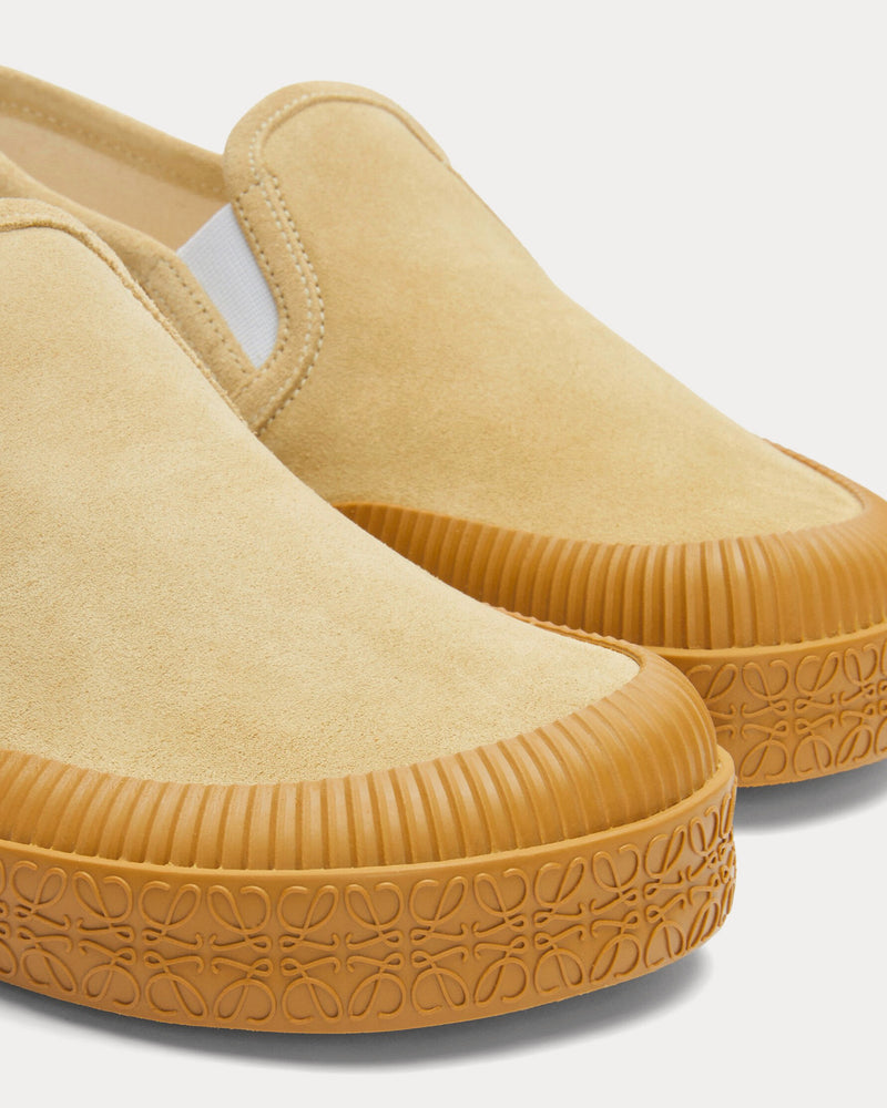 Loewe x Paula's Ibiza Terra Vulca Suede Gold Slip On Sneakers - 3