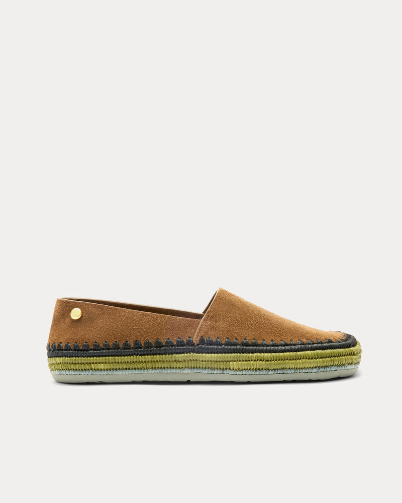 Loewe x Paula's Ibiza Rio Suede & Raffia Brown Slippers - 1