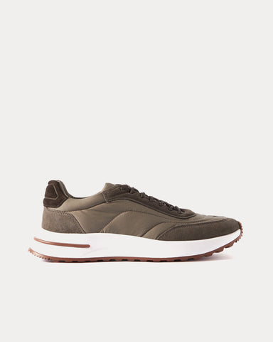 Loro Piana Weekend Walk Technical Fabric Taupe Low Top Sneakers