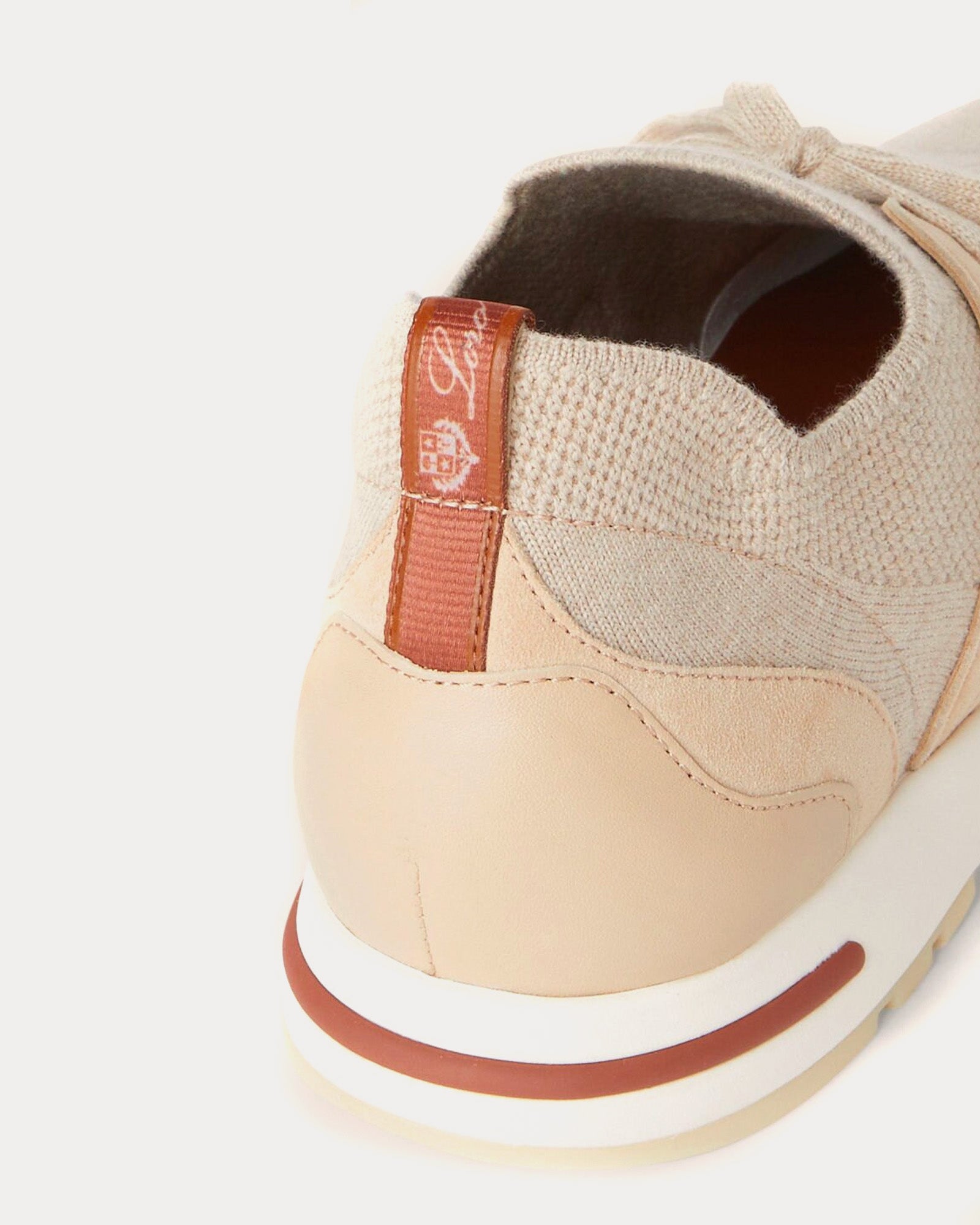 Loro Piana 360 Lp Lady Flexy Walk Virgin Wool Beige Melange Low Top Sneakers - 4