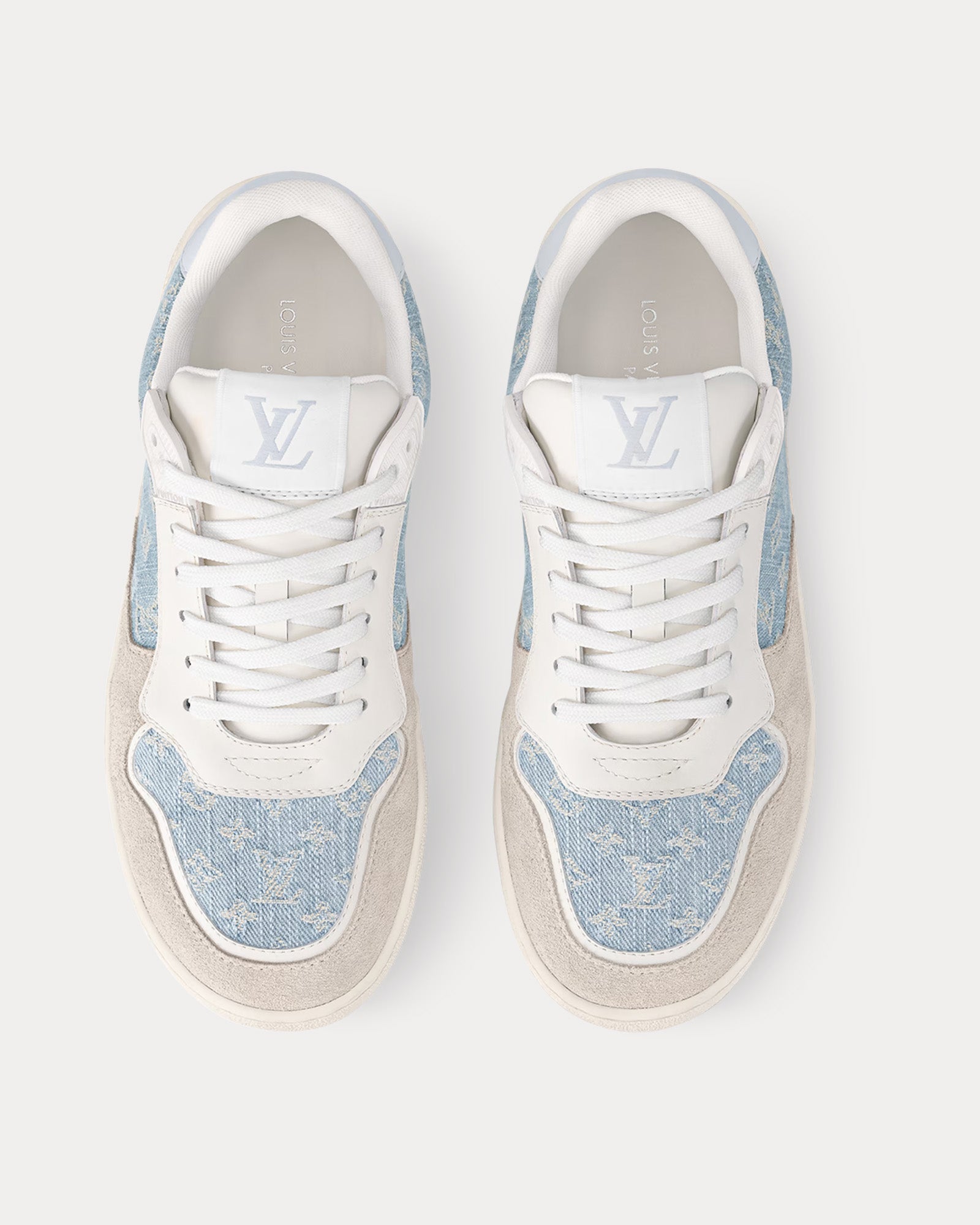 Louis Vuitton LV Stadium White / Light Blue Low Top Sneakers - 2