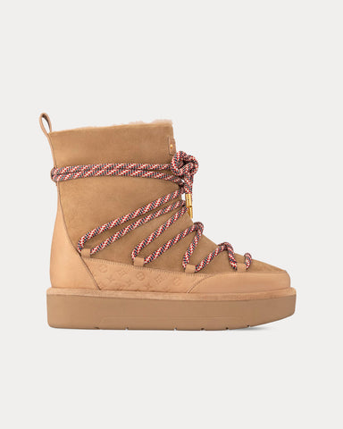 Louis Vuitton LV Ski Aspen Platform Beige Ankle Boots