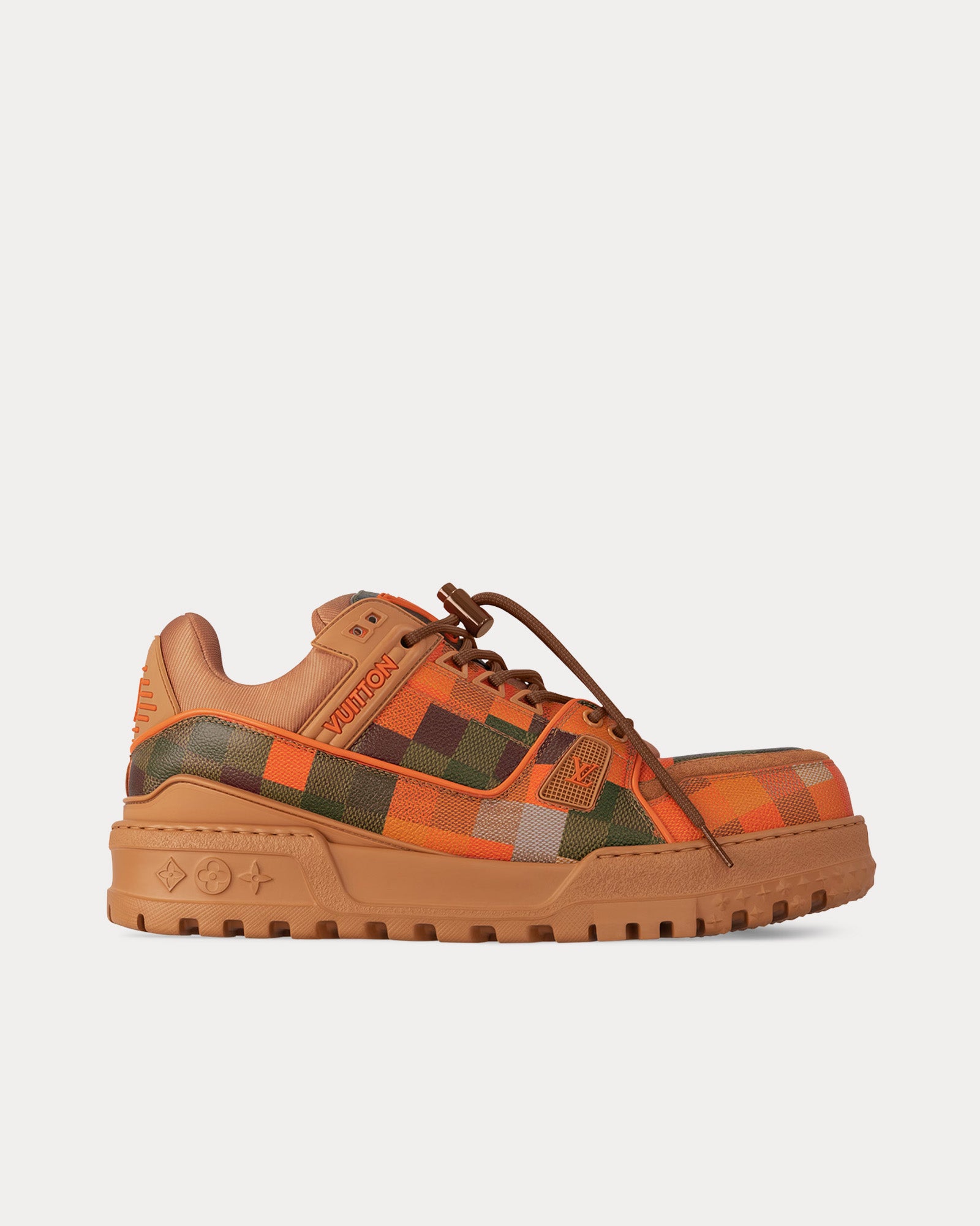 Louis Vuitton LV Maxi Trainer Damoflage-Printed Calf Leather Orange Low Top Sneakers - 1