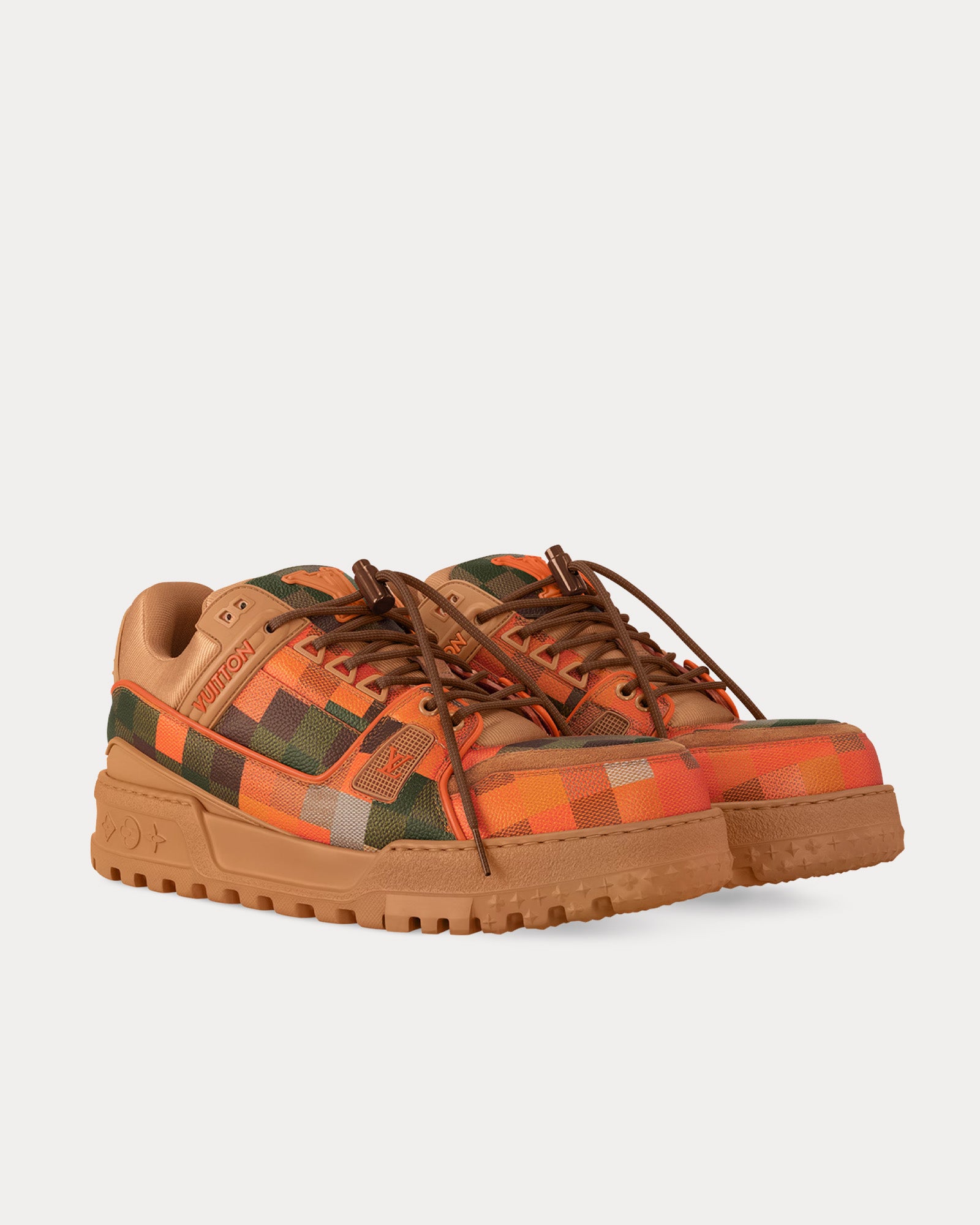 Louis Vuitton LV Maxi Trainer Damoflage-Printed Calf Leather Orange Low Top Sneakers - 2