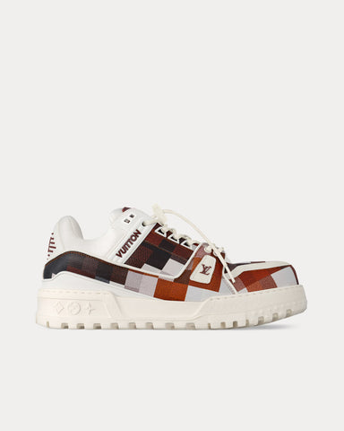 Louis Vuitton LV Maxi Trainer Damoflage-Printed Calf Leather White / Brown Low Top Sneakers