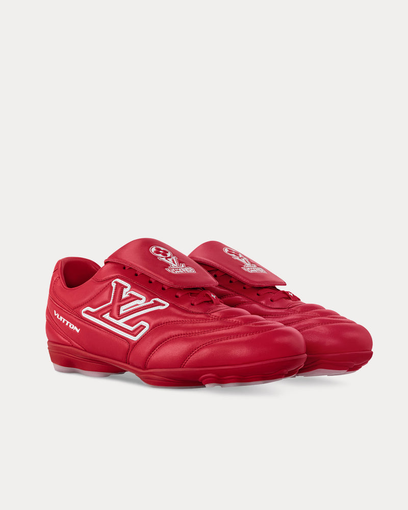 Louis Vuitton LV Footprint Football Trainers Red Low Top Sneakers - 3