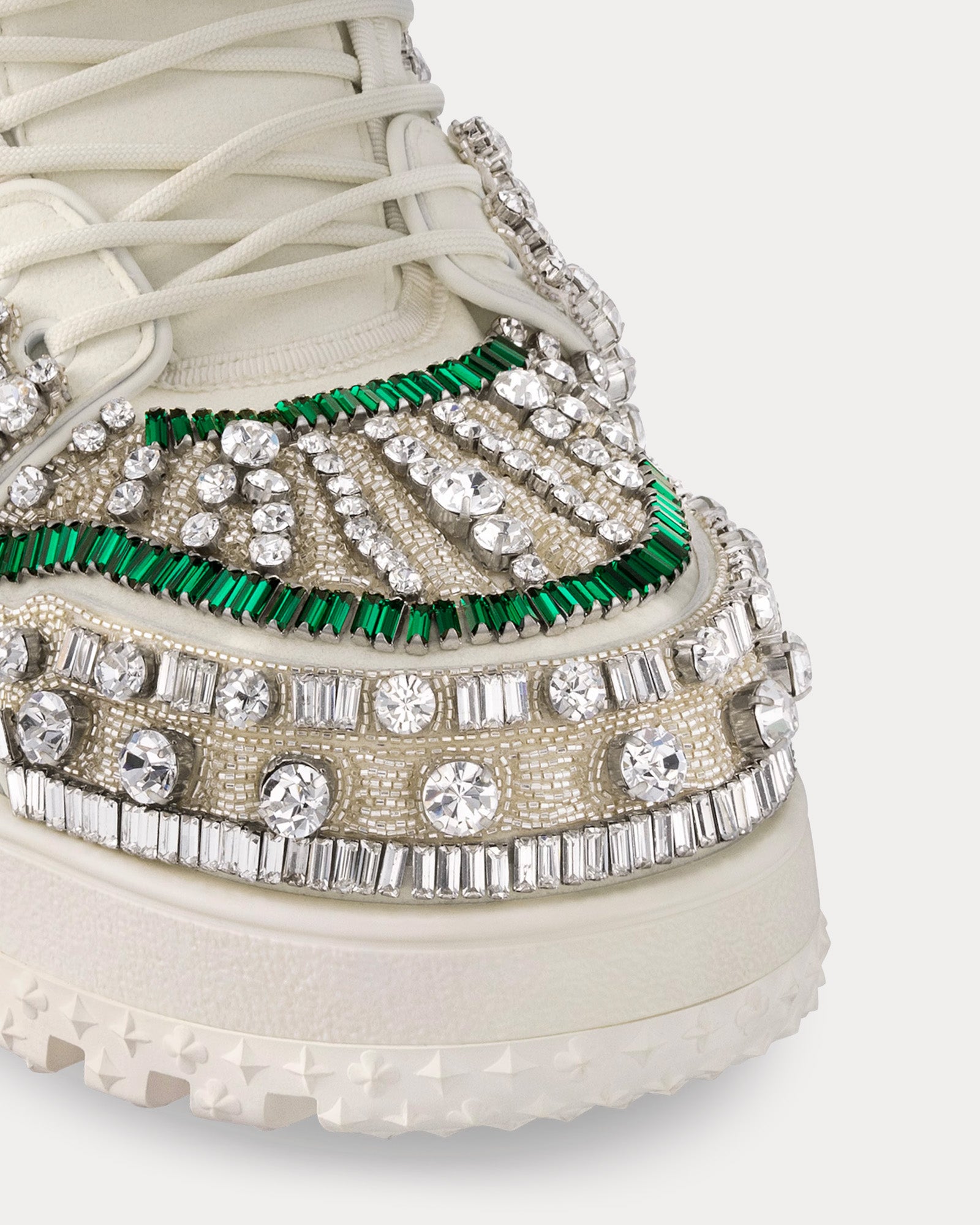 Louis Vuitton LV Trainer with Crystals & Pearls White / Green Ski Boots - 5