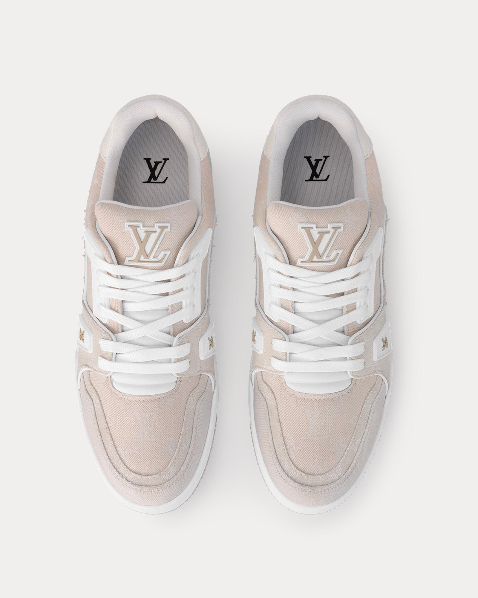 Louis Vuitton LV Trainer Monogram Denim Beige Low Top Sneakers - 2