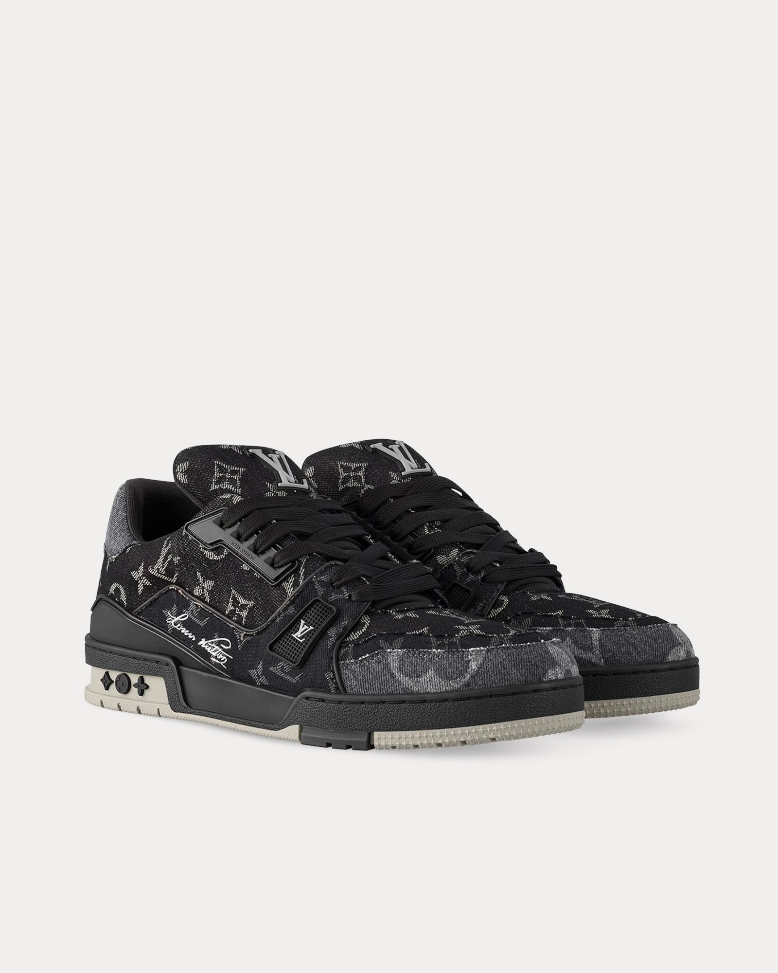 Louis Vuitton LV Trainer Monogram Denim Black Low Top Sneakers - 3