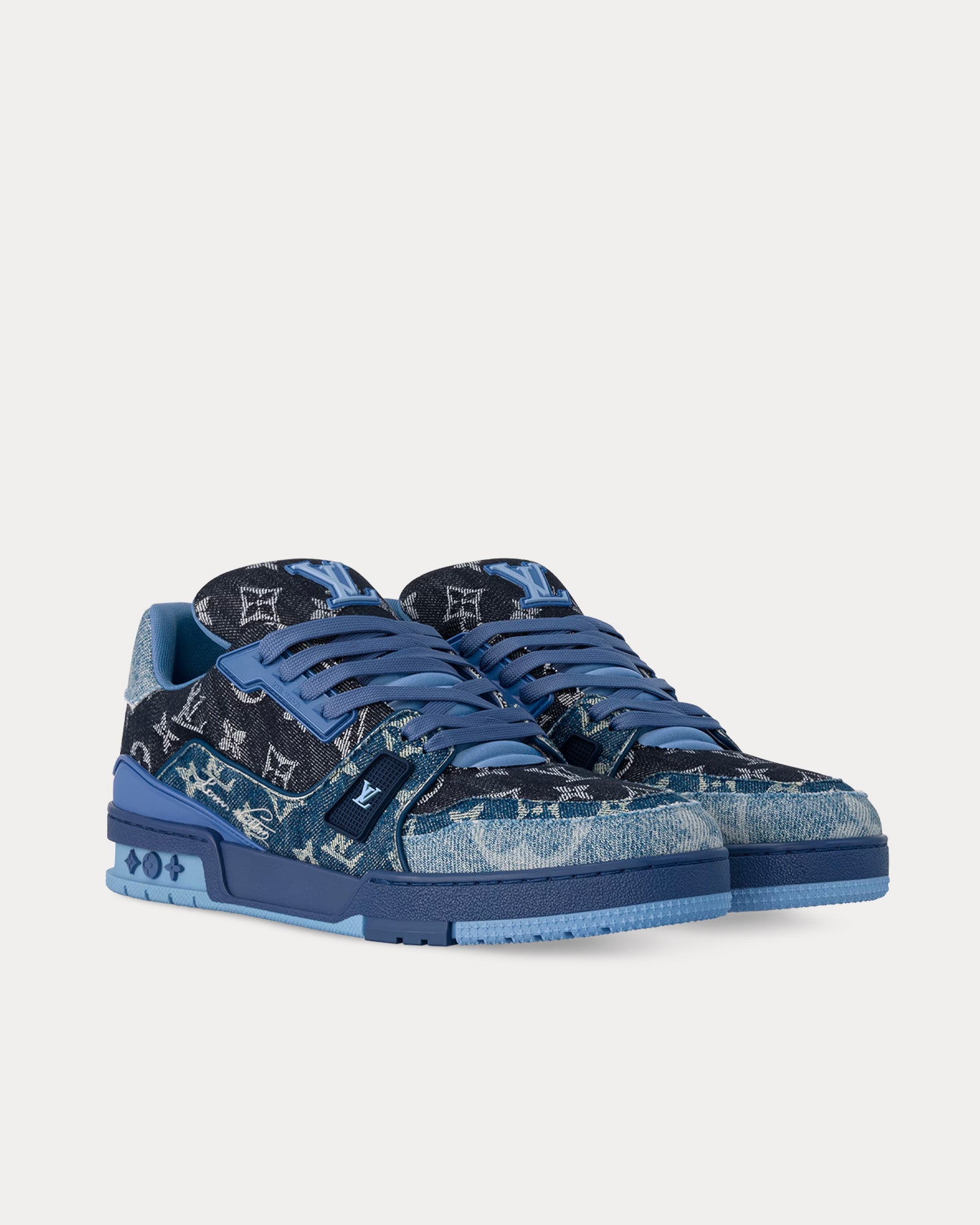 Louis Vuitton LV Trainer Monogram Denim Blue Low Top Sneakers - 3