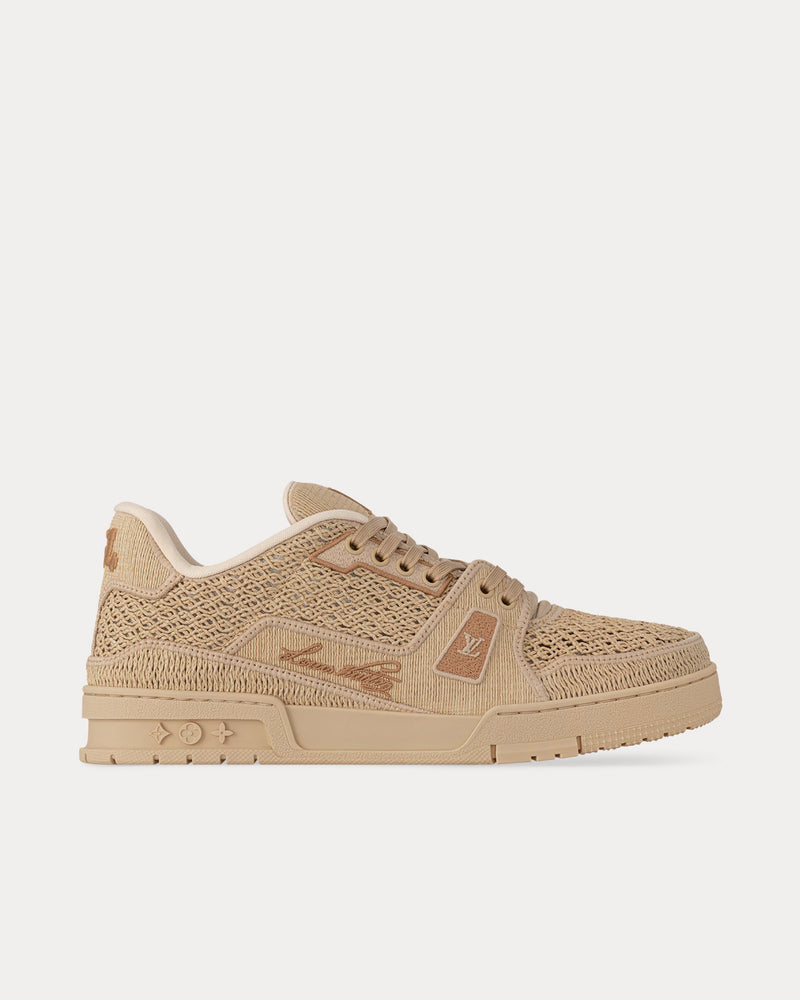 Louis Vuitton LV Trainers Raffia Beige Low Top Sneakers - 1