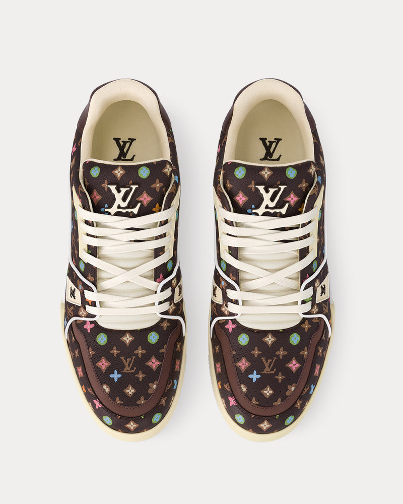 Louis Vuitton x Tyler the Creator LV Trainers Monogram-Printed Grained Calf Leather Mocha Brown Low Top Sneakers - 2