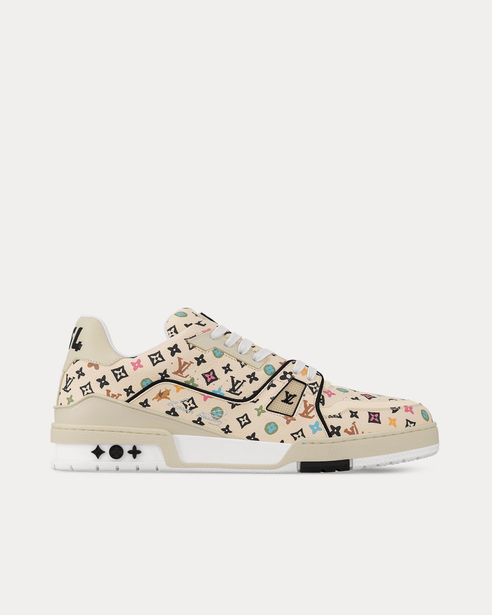 Louis Vuitton x Tyler the Creator LV Trainers Monogram-Printed Grained Calf Leather Beige Low Top Sneakers - 1