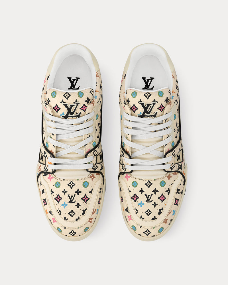 Louis Vuitton x Tyler the Creator LV Trainers Monogram-Printed Grained Calf Leather Beige Low Top Sneakers - 2