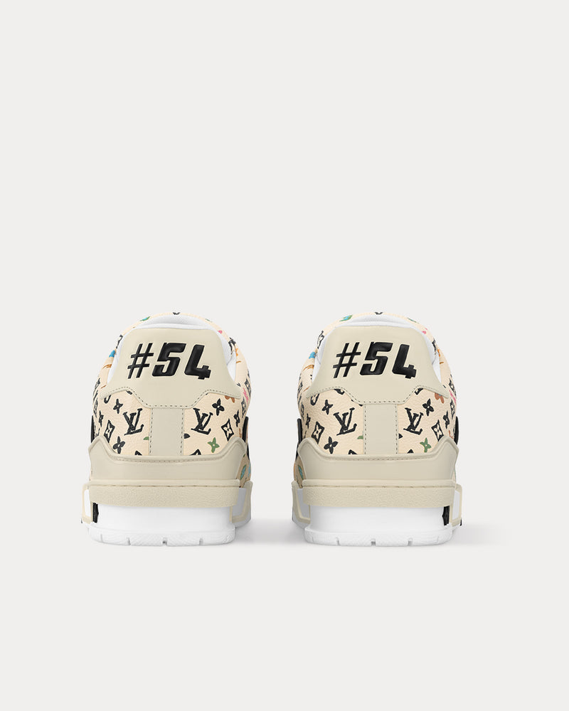 Louis Vuitton x Tyler the Creator LV Trainers Monogram-Printed Grained Calf Leather Beige Low Top Sneakers - 4