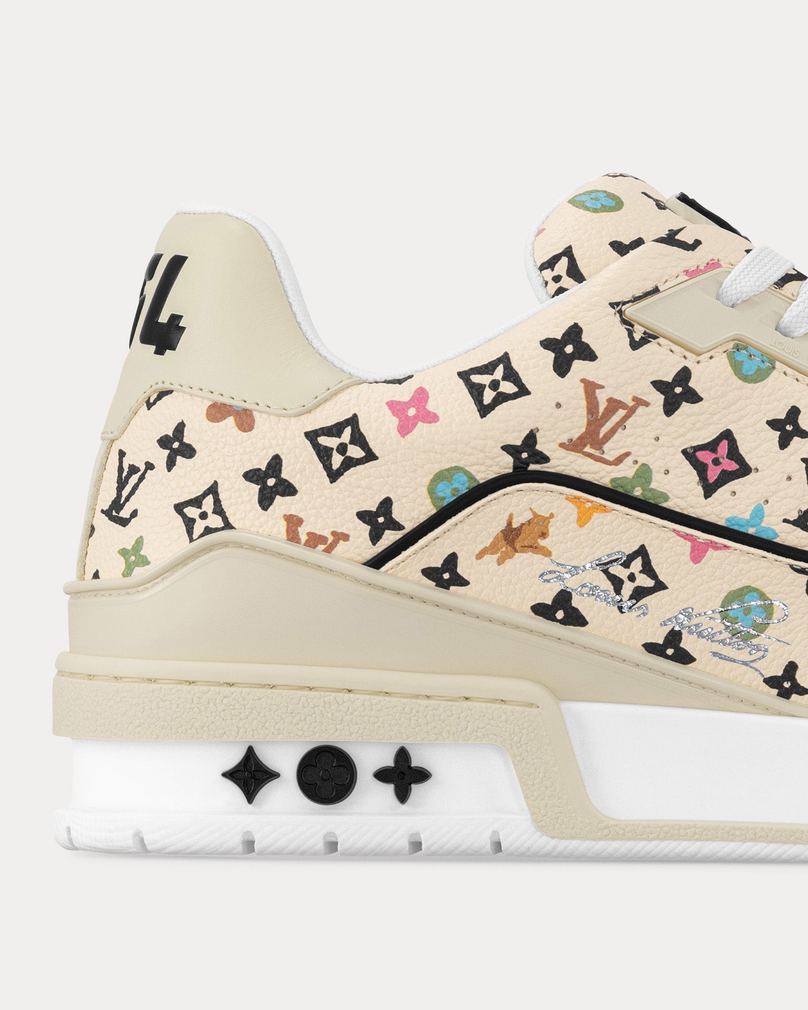 Louis Vuitton x Tyler the Creator LV Trainers Monogram-Printed Grained Calf Leather Beige Low Top Sneakers - 5