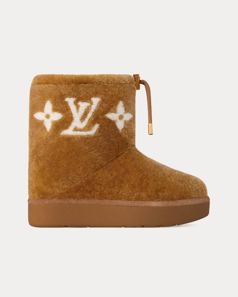 Louis Vuitton Aspen Shearling Camel Brown Ankle Boots - 1