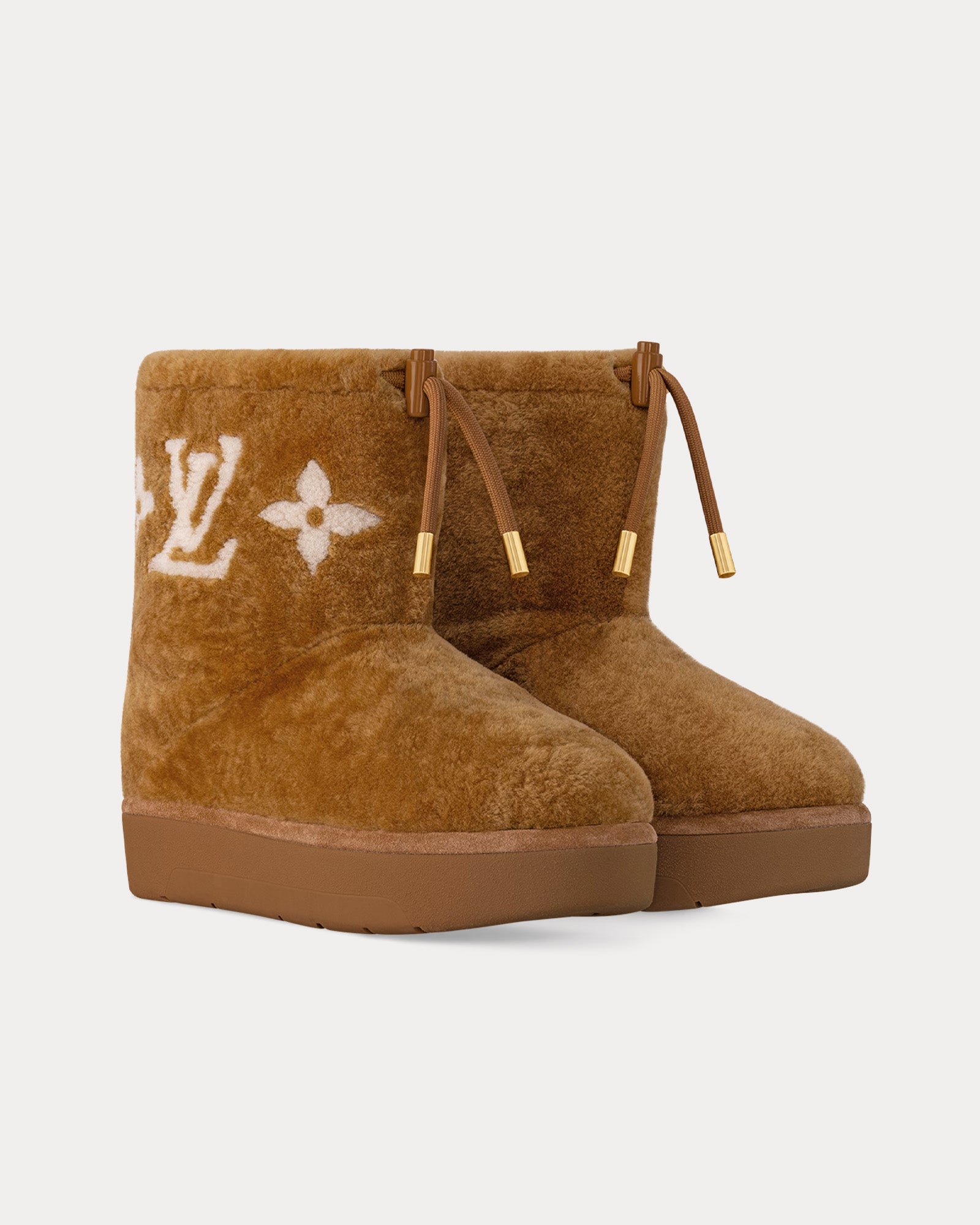 Louis Vuitton Aspen Shearling Camel Brown Ankle Boots - 2