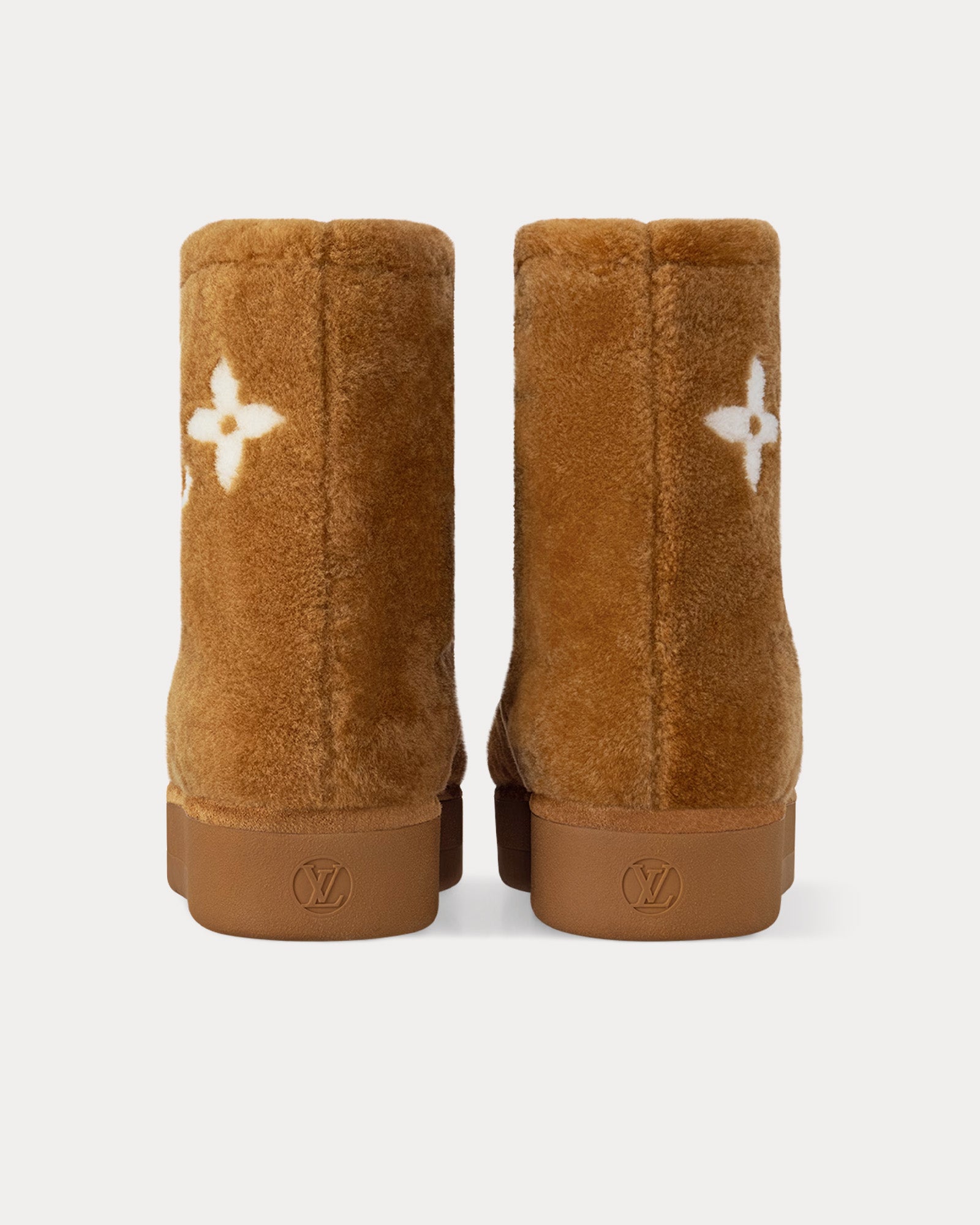 Louis Vuitton Aspen Shearling Camel Brown Ankle Boots - 3