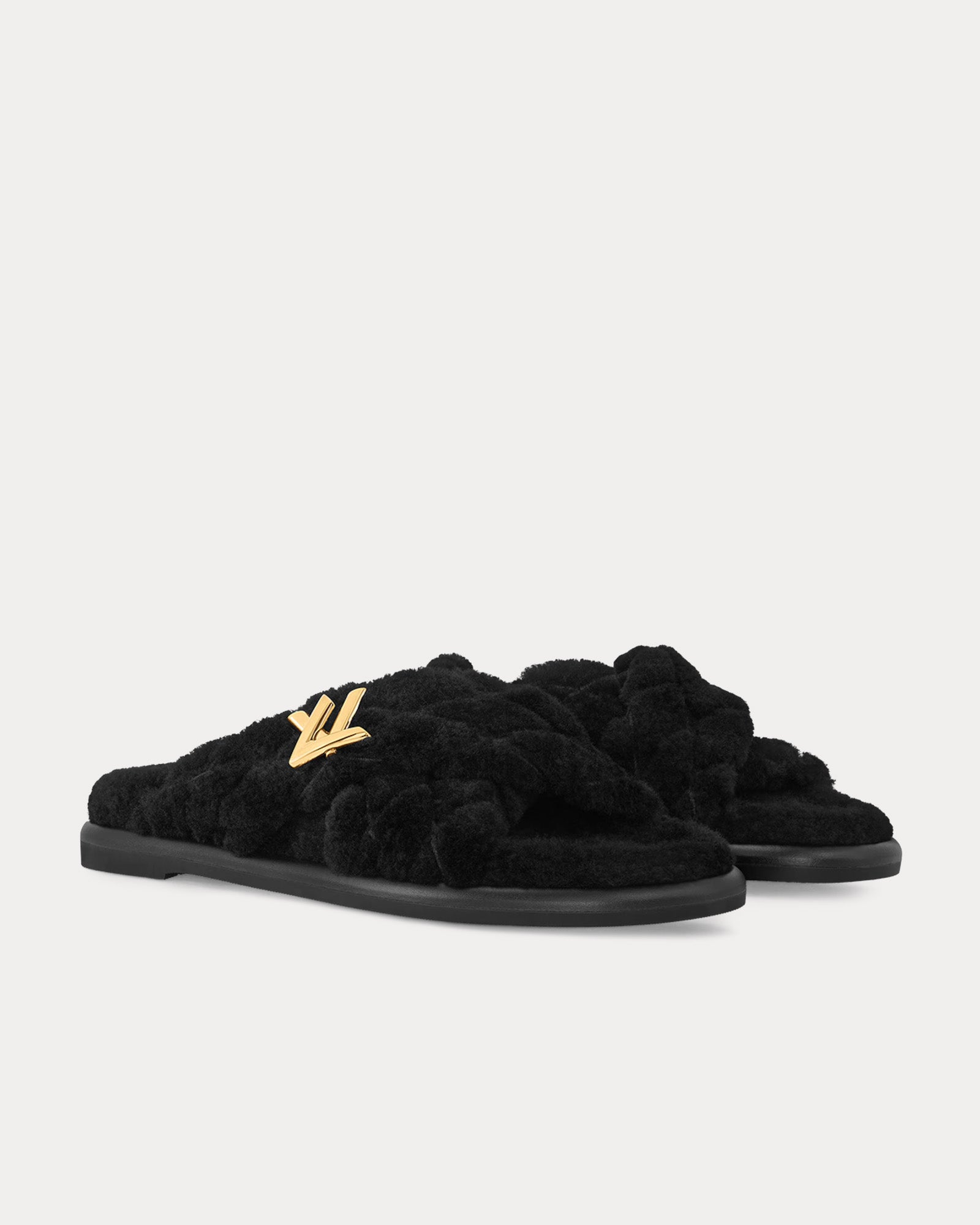 Louis Vuitton LV Bliss Comfort Shearling Black Mules - 3