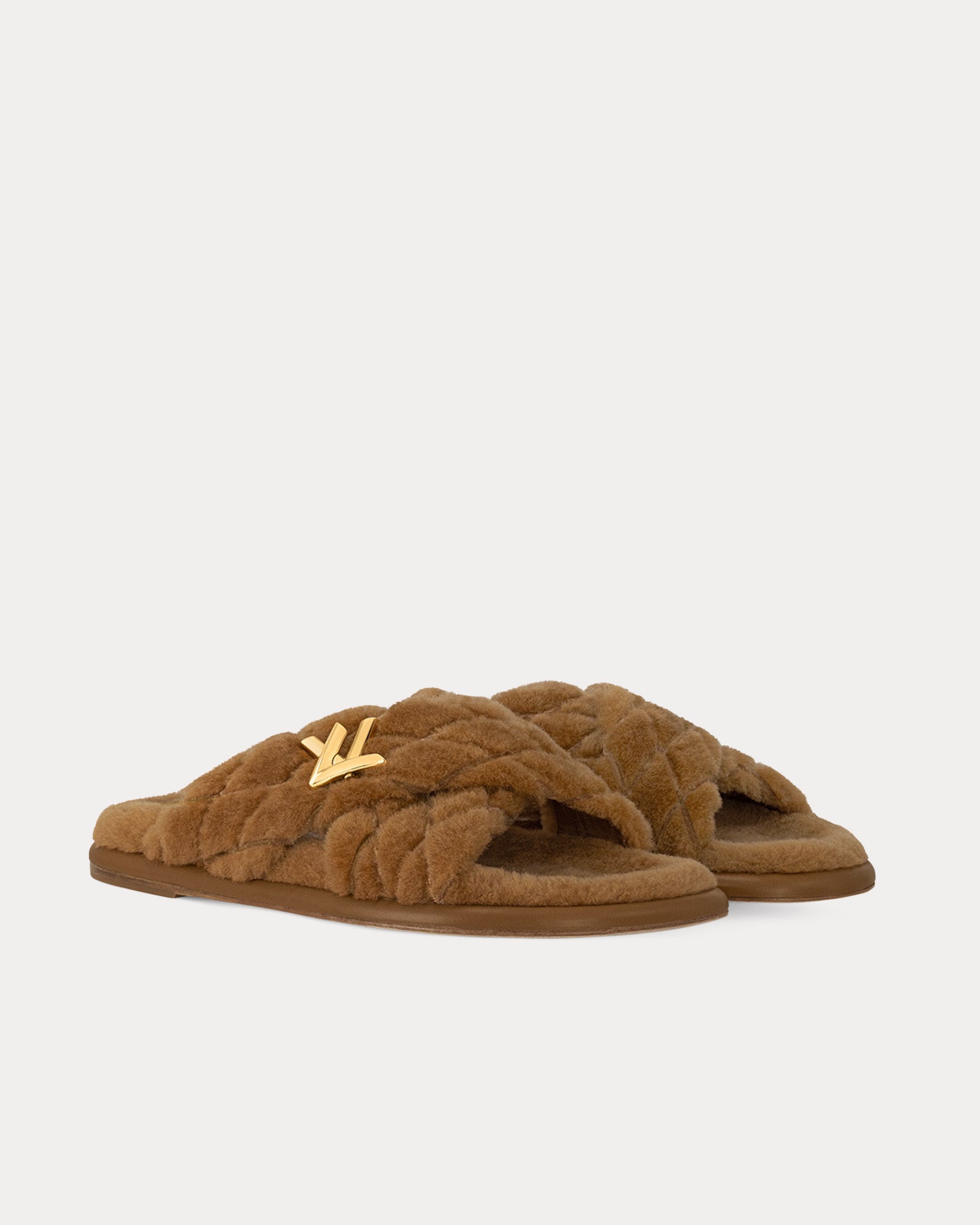 Louis Vuitton LV Bliss Comfort Shearling Camel Mules - 3