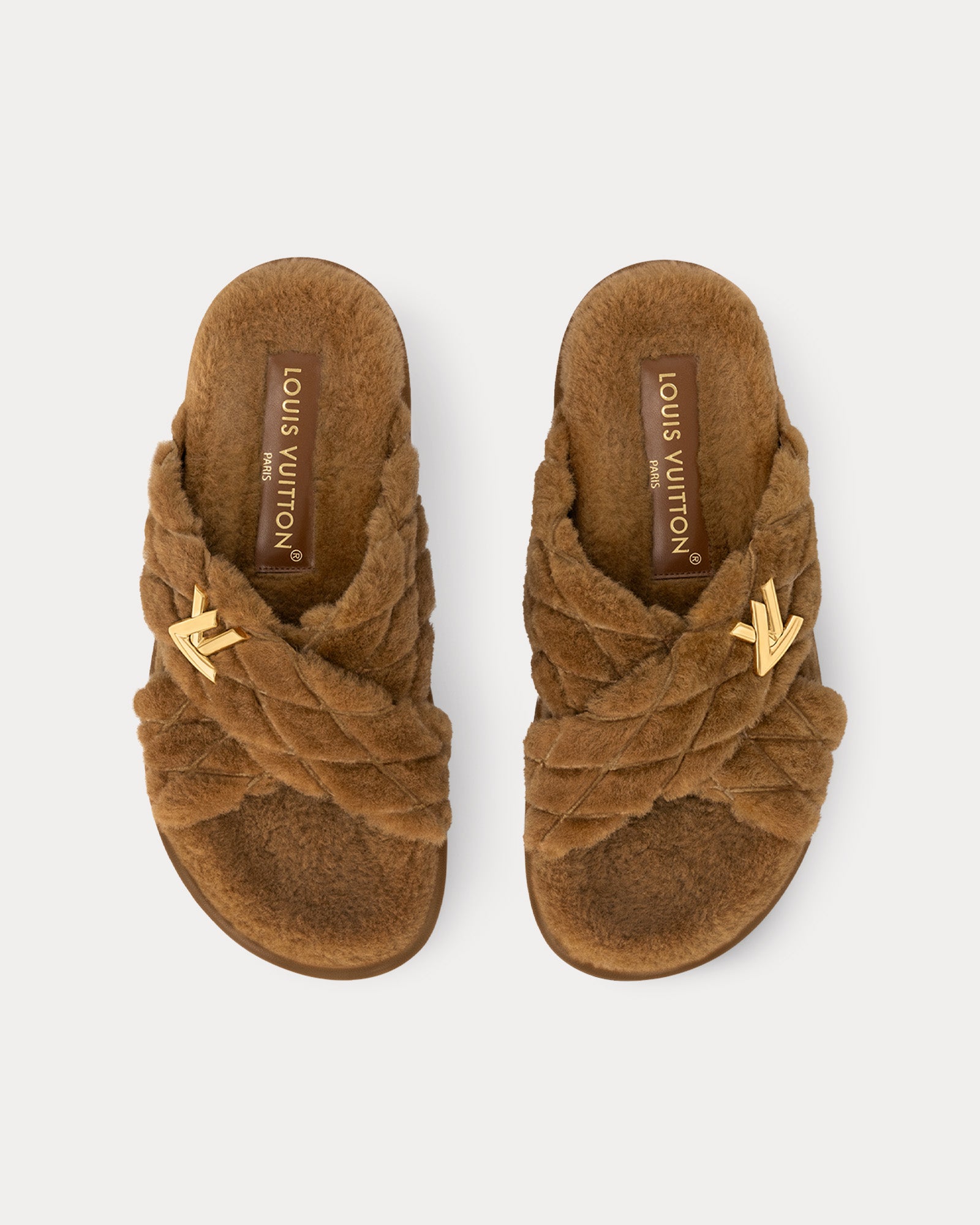 Louis Vuitton LV Bliss Comfort Shearling Camel Mules - 2