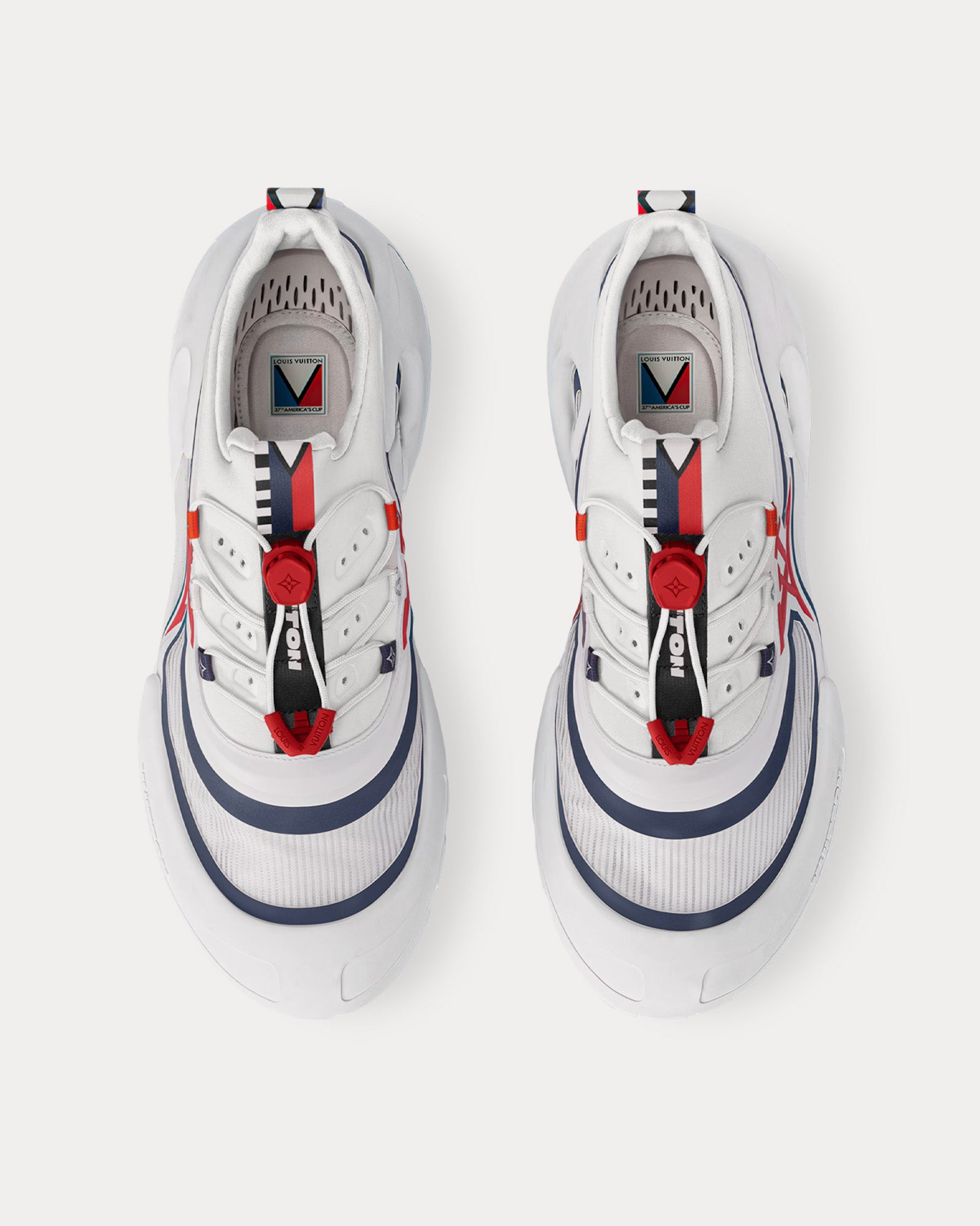 Louis Vuitton LV Barracuda 'America's Cup' White / Navy Blue / Red Low Top Sneakers - 2