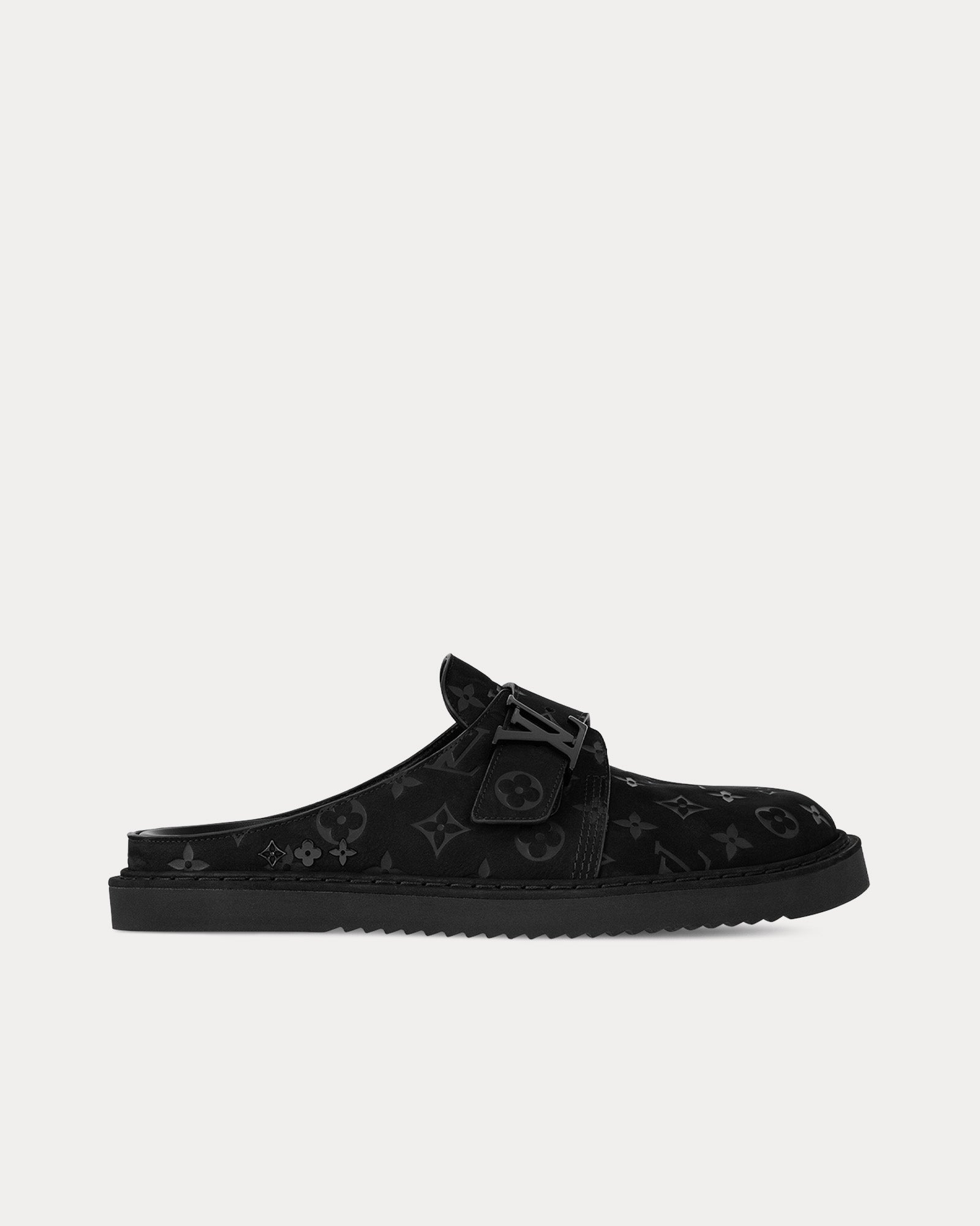 Louis Vuitton LV Easy Monogram-Embossed Leather Black Mules - 1