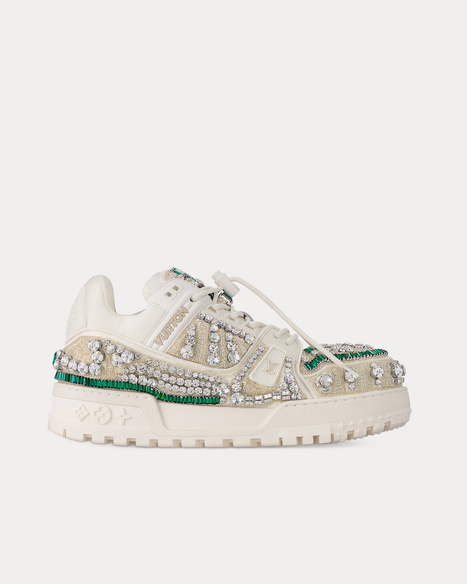 Louis Vuitton LV Trainer Maxi White / Green Low Top Sneakers - 1