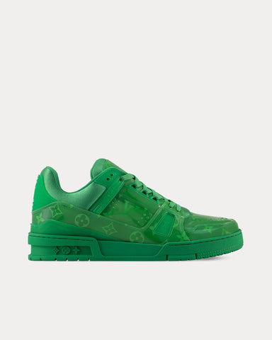 Louis Vuitton LV Trainers Monogram-Printed Translucent PVC Green Low Top Sneakers