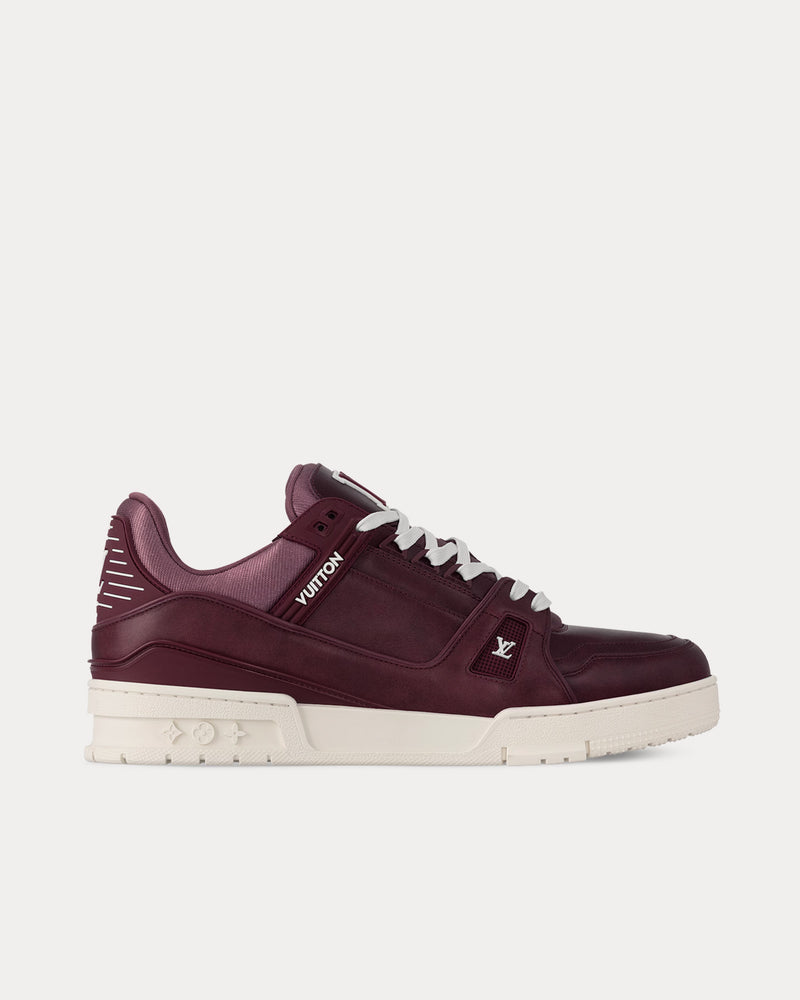 Louis Vuitton LV Trainer Matte Calf Leather Bordeaux Low Top Sneakers - 1