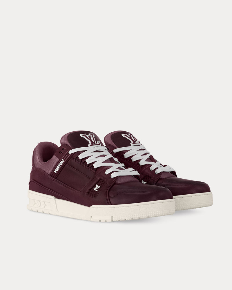 Louis Vuitton LV Trainer Matte Calf Leather Bordeaux Low Top Sneakers - 2