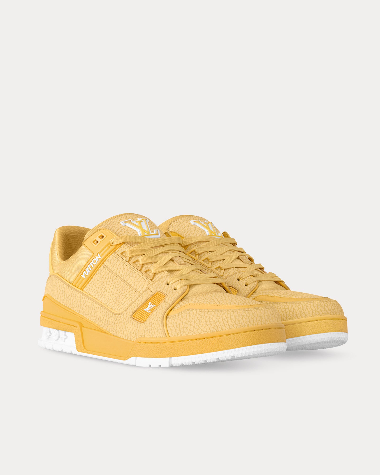 Louis Vuitton LV Trainer Grained Calf Leather Pastel Yellow Low Top Sneakers - 2