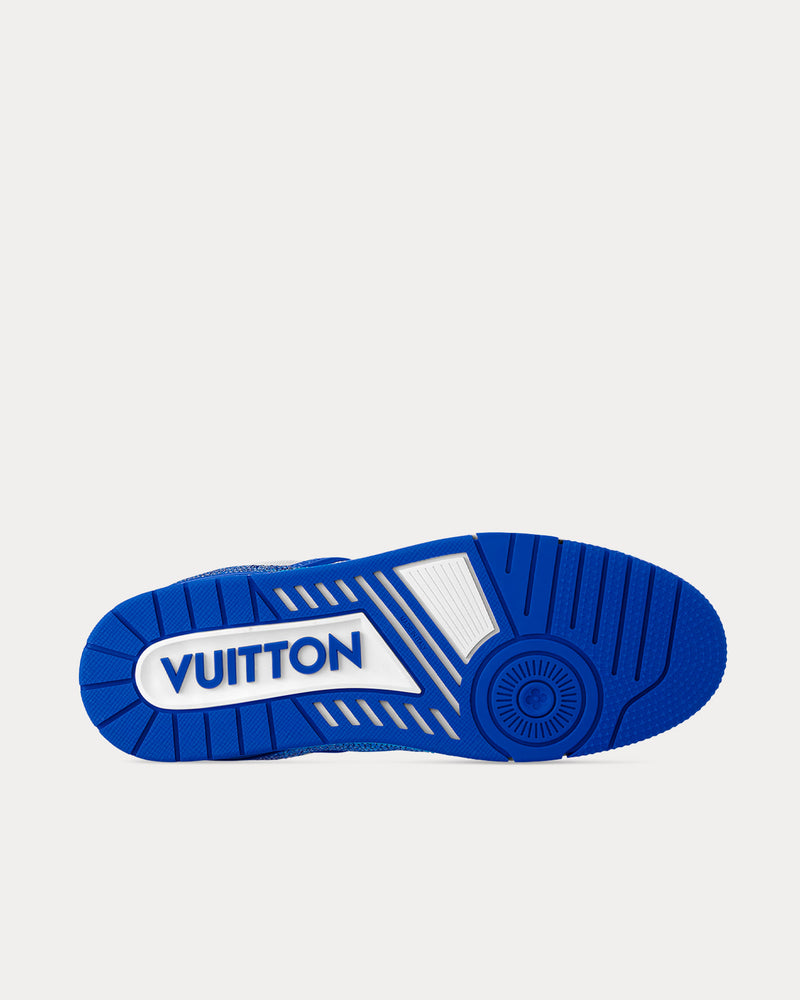 Louis Vuitton LV Trainers Swarovski Crystals & Monogram-Embossed Blue Low Top Sneakers - 5