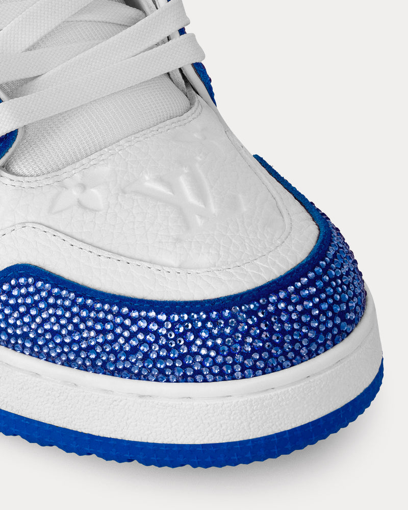 Louis Vuitton LV Trainers Swarovski Crystals & Monogram-Embossed Blue Low Top Sneakers - 6