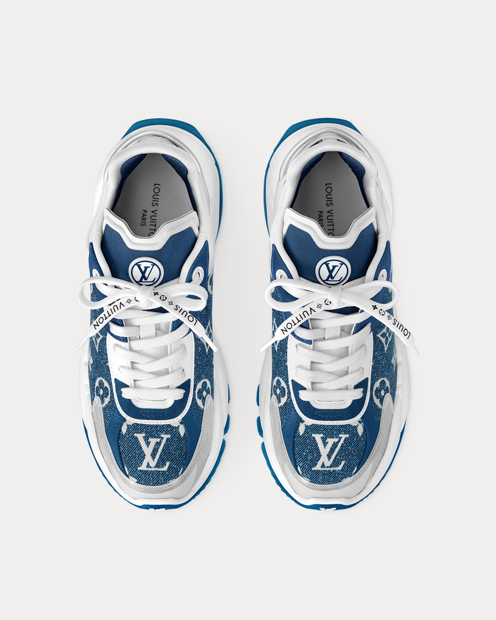 Louis Vuitton Run 55 Bleu Clair Low Top Sneakers - 2