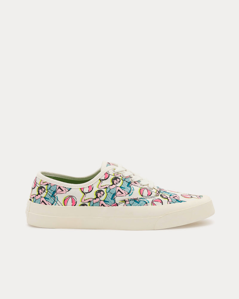 Maison Kitsuné Dancing Girls Laced Canvas White Low Top Sneakers - 1