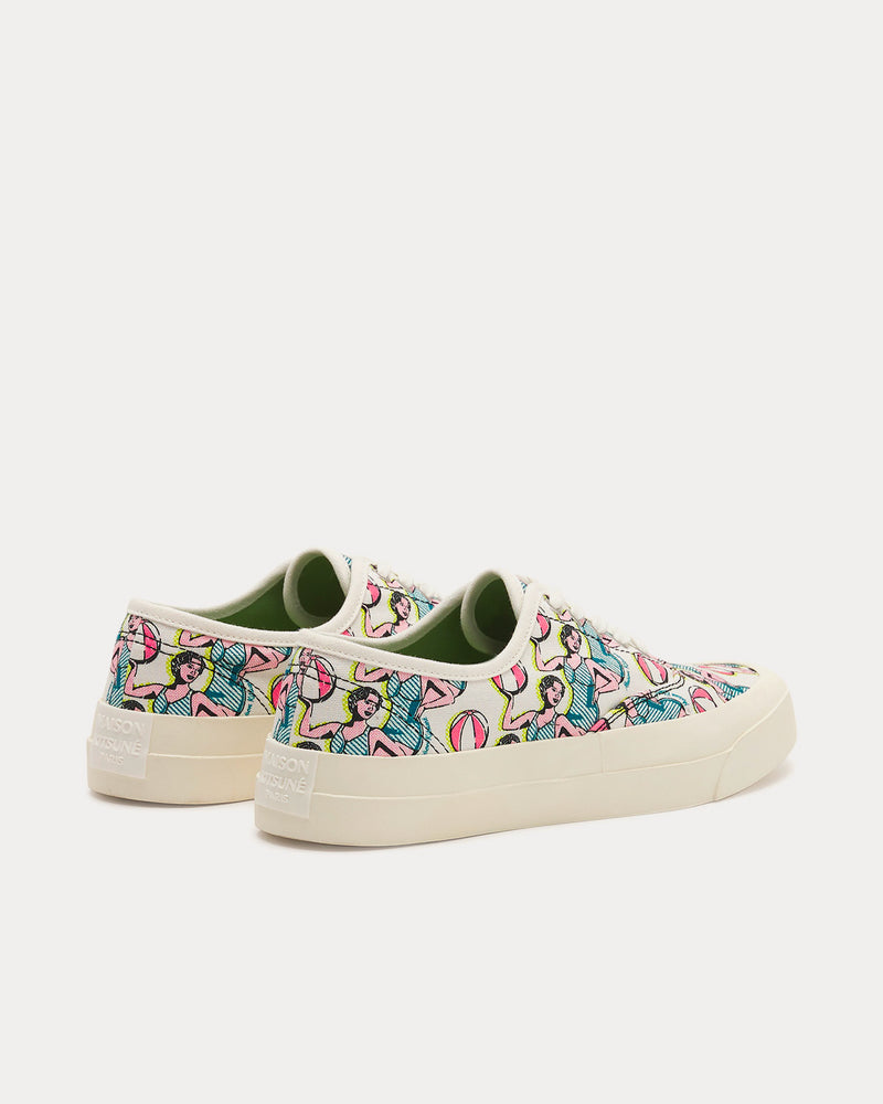 Maison Kitsuné Dancing Girls Laced Canvas White Low Top Sneakers - 3