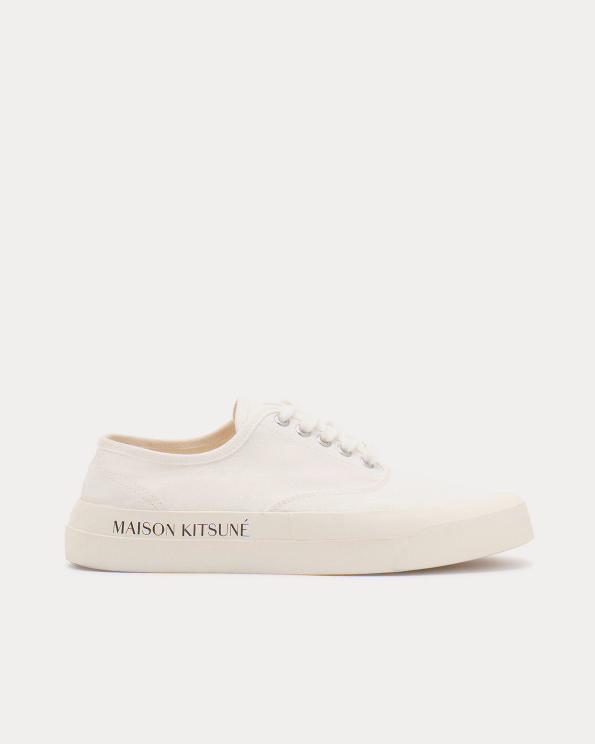 Maison Kitsuné MK Printed Sole Laced Canvas White Low Top Sneakers - 1