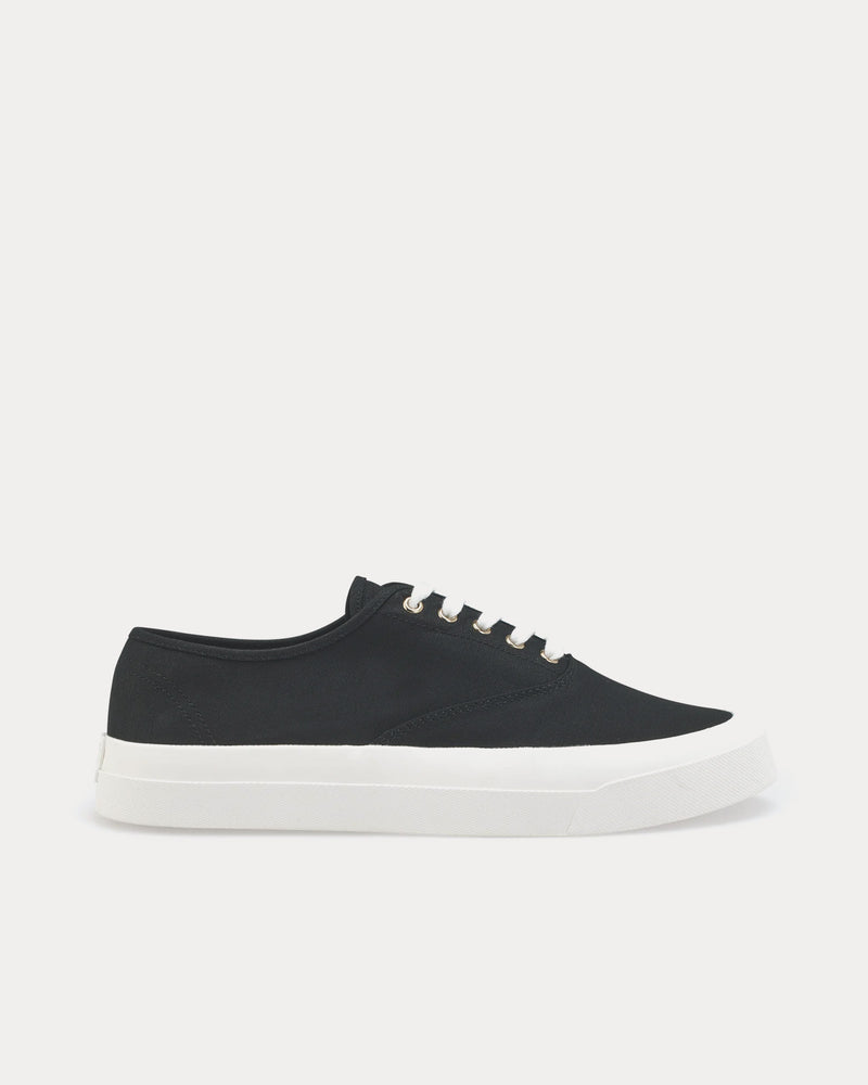 Maison Kitsuné Lace-Up Canvas Black Low Top Sneakers - 1