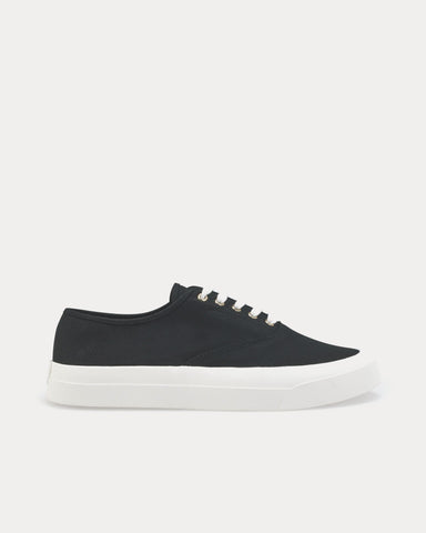 Maison Kitsuné Lace-Up Canvas Black Low Top Sneakers