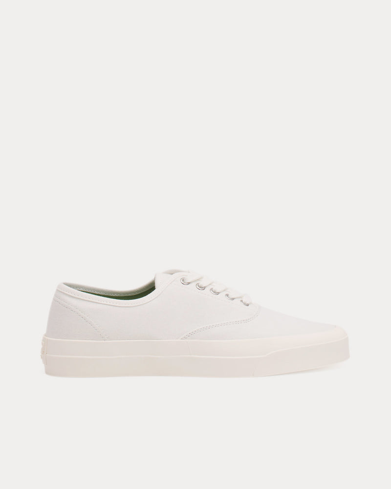 Maison Kitsuné Laced Canvas White Low Top Sneakers - 1