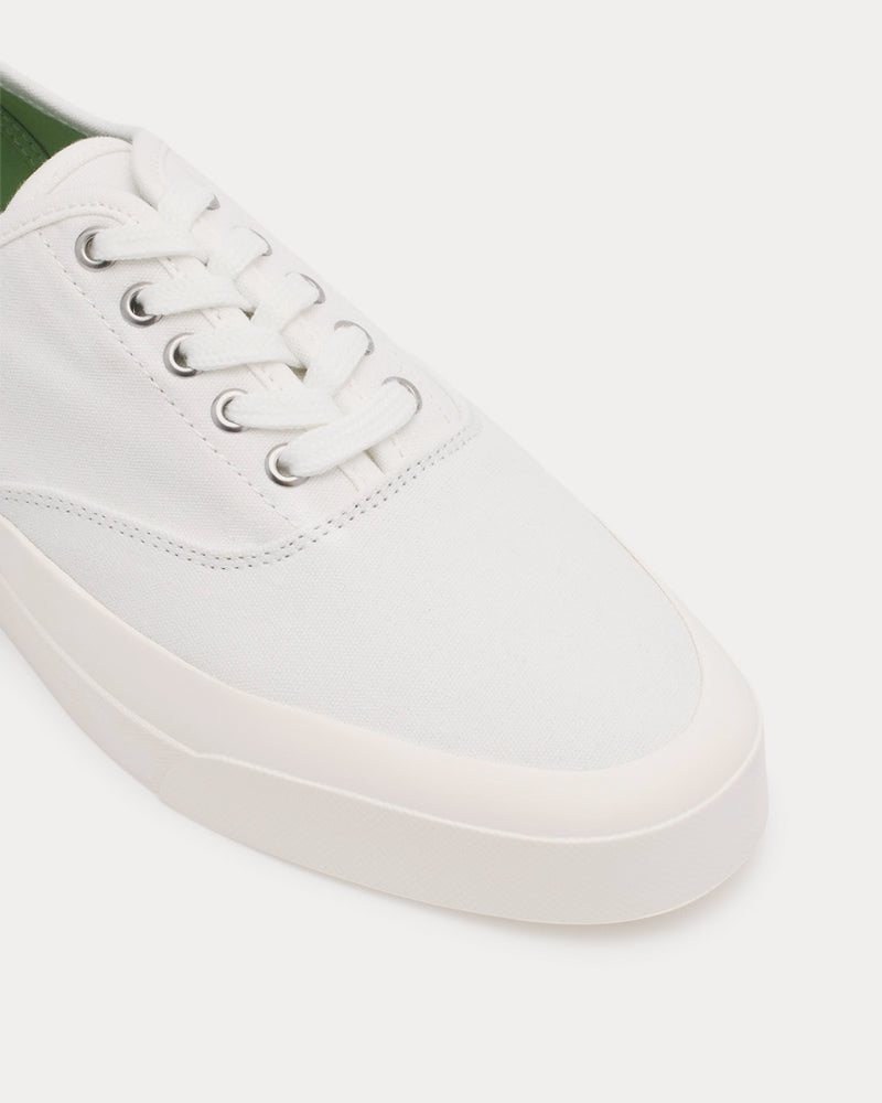 Maison Kitsuné Laced Canvas White Low Top Sneakers - 4