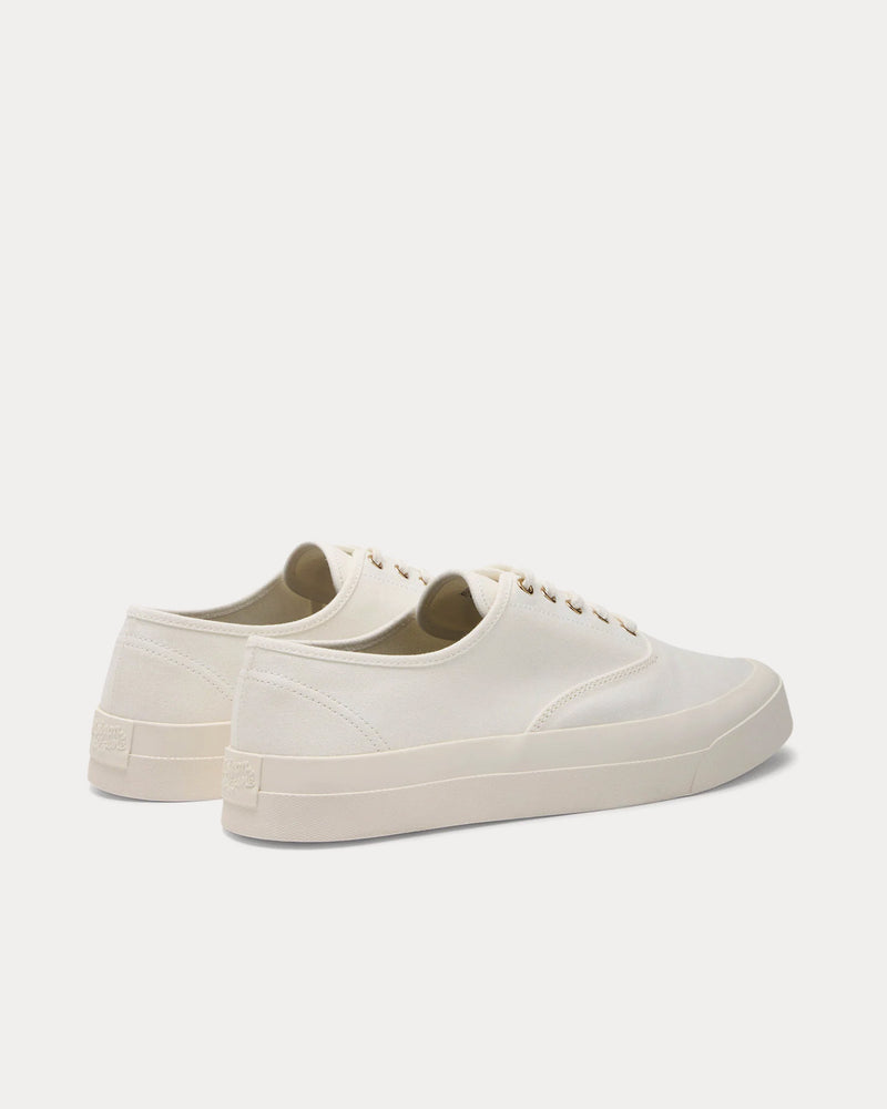 Maison Kitsuné Lace-Up Canvas White Low Top Sneakers - 4