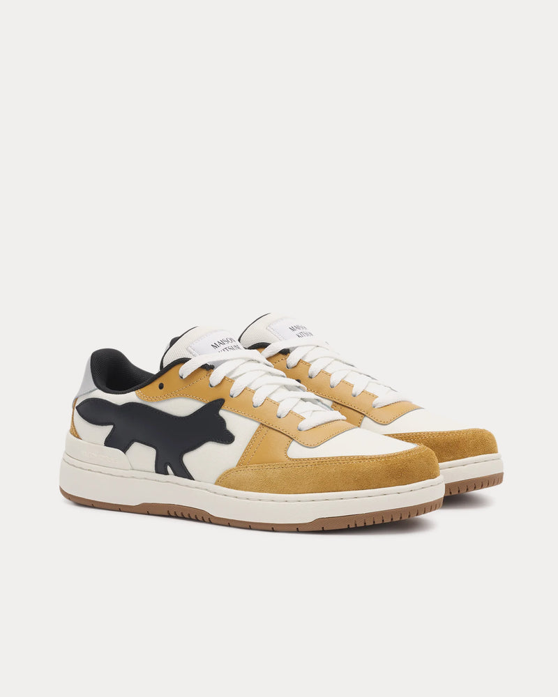 Maison Kitsuné Chiru Leather Golden Sun Low Top Sneakers - 3