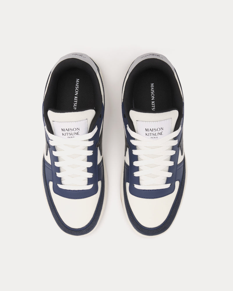 Maison Kitsuné Chiru Leather Navy / White Low Top Sneakers - 2